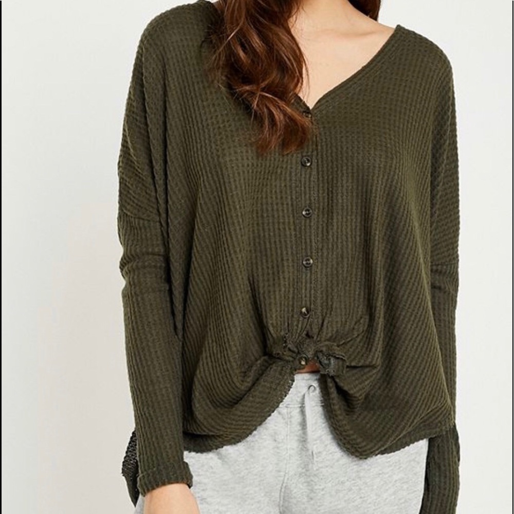 Urban Outfitters Thermal Button Top